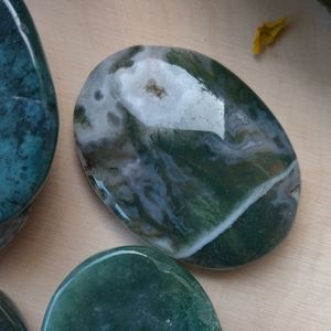 Green Moss Agate Worry Stone!
